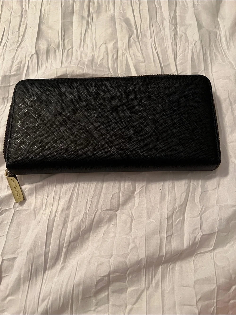 Anne Klein Women's Tricolor Zip-Around Wallet - Black, Gray & Cream